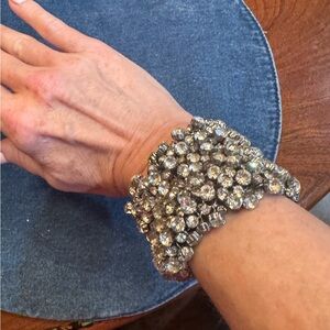 Magnificent Crystal Statement Bracelet - Silver Tone from WHBM